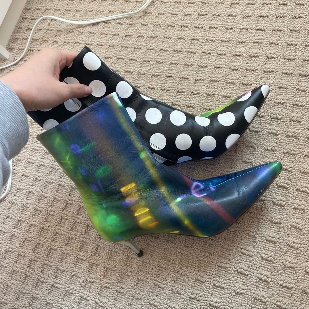 RARE Maison Margiela “After Party” kitten heel printed ankle boots - Picture 4 of 7